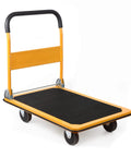 Heavy Duty Foldable Platform Truck With 880 Lb Capacity For Large Loads, Space Saving Push Cart, Portable Utility Cart in Yellow