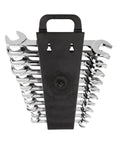 Angle Head Open End Wrench Set With Holder, 11 Piece, Sizes One Quarter To Three Quarter Inch, durable chrome vanadium steel
