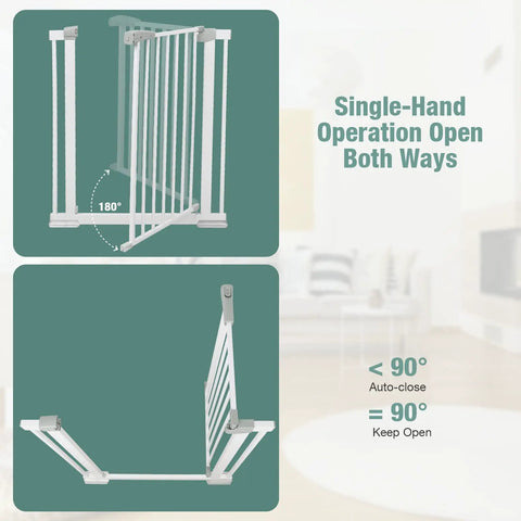 Extra Wide 57 To 59.8 Inch Baby Gate For Doorways And Stairs, pressure mount with auto close feature, open view