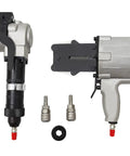 Tough As Nails Pneumatic Steel Strapping Machine Split Banding Tool with tensioner, cutter, and air connectors.