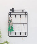 Heavy Duty Iron Wall Coat Rack With Eleven Sick And Sturdy Key And Bag Hooks For Front Door Organization with keys and jewelry