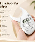 Digital Body Fat Caliper With LCD Display For Quick Skinfold Readouts, Portable Body Composition Tool With Tape Measure, Switchable Mm In Units For Men And Women At Home, Gym, Or Travel Use, handheld white plastic