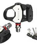 Assioma Pro RL 2 Dual Sided Power Meter Pedals With Look Keo Compatibility alongside multitool and cleaning cloth