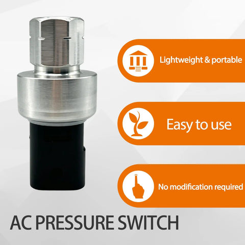 Hella Reliable AC Pressure Sensor Replacement For Dodge Dart Ram 1500 2500 3500 Plug And Play Transducer with metal and plastic housing.