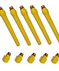 QQ150A TIG Back Caps Set for Welding Torch 10 Piece Pack, showing 5 long and 5 short yellow caps for QQ150A torch