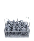 Top Tier 3D Printer Resin Wash And Cure Workstation Boasting Massive Cleaning Vat And Rapid Spin Disc with figures in a wire basket.