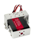 Heavy Duty Dual Shaft Digital Servo Featuring Killer Thirty Five Kilogram Rock Solid Torque And Slick Metal Gears For Full Two Seventy Sweep In Rc Cars Robots with aluminum housing and visible internal gears.