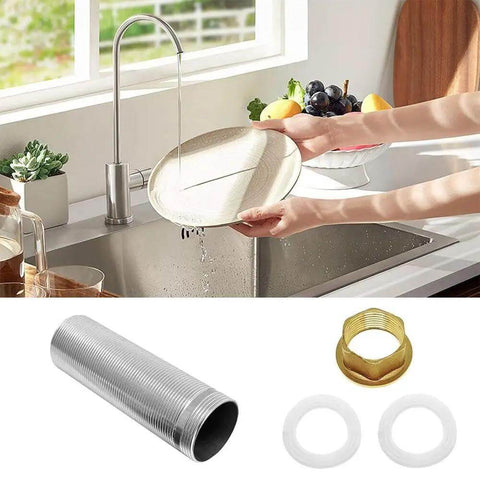 Sturdy Tap Repair Kit With Thick Solid Stainless Steel Extension And Brass Lock Nut 150 Mm For Copper Pipes Two Rubber Seals Perfect Leak Fix For Kitchen Bathrooms And Laundry Sinks Easy Install Heavy Duty Solution, sink install