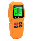 Fafeicy Wall Scanner 5 in 1 Stud Finder with LCD Display and Wire Detection, yellow handheld device showing detection features.