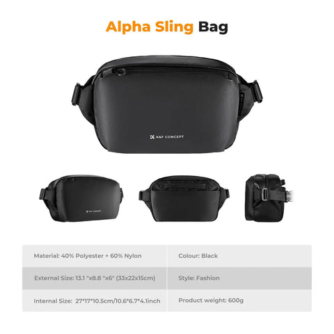 Front view of 2 In 1 Sling Bag For Dope Everyday Carry And Photo Gear, Crossbody Camera Backpack in black