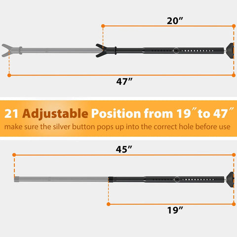 2 Pack 2-In-1 Door Security Bar For Hinged And Sliding Glass Doors, adjustable length 19 to 47 inches with quick-install lock bar.