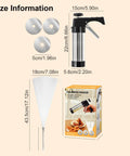 Stainless Steel Churro Press And Maker For Easy Spanish Treats Home Kitchen Dessert Tool DIY Churros Device showing size and packaging