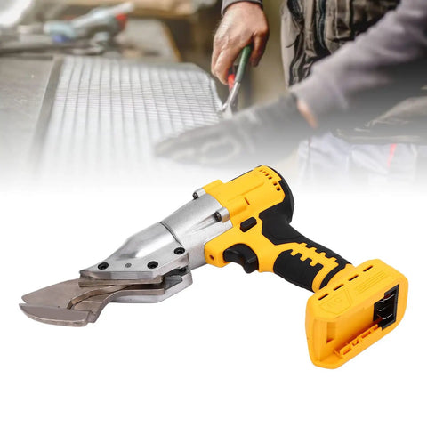 Fafeicy Cordless Metal Shears Deliver 400Nm Torque For Cutting Stainless Steel And Sheet Metal With 360 Rotating Head Electric Cutter Featuring Bright LED Light Perfect Pick For HvAc Pros And Auto Body Repair Jobs. Handheld cutter with ergonomic grip and metal blade.