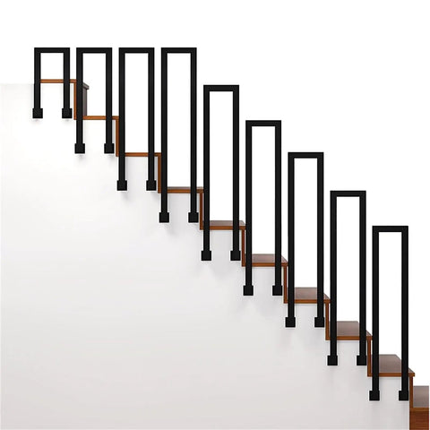 Heavy Gauge Side Mount Step Handrail For Outdoor Stairs And Patio Deck No Fuss Weatherproof with solid grip on wooden stairs