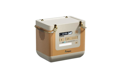 1500Wh Portable Power Station With 1800W Continuous And 3300W Surge, IP67 Solar Generator, beige and white design