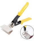 Heavy Duty Hand Seamer With Straight Jaw Duckbill Pliers For Sheet Metal Work Pro Grade, ergonomic yellow PVC grip