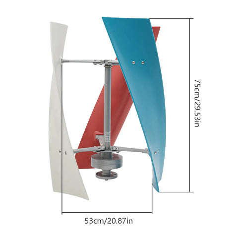 Vertical Wind Turbine Generator Kit 400W Off Grid Wind Power System With Coreless Permanent Magnet Generator And Fiberglass Blades