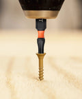 Torx bit from Pro T20 Torx Screwdriver Bit Set 20Pcs 25mm Length One Quarter Inch Hex Shank driving screw into wood