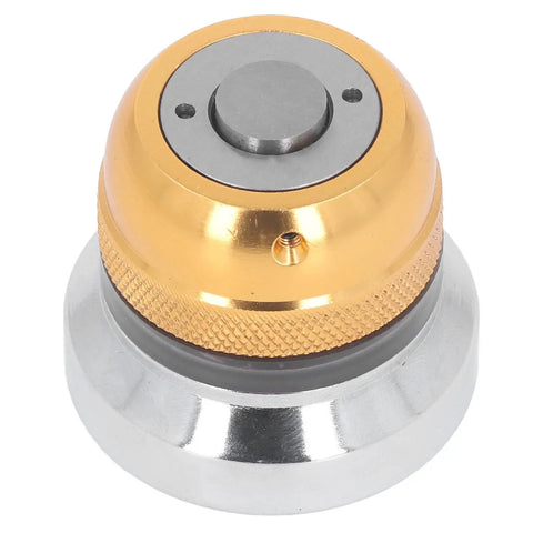 Photoelectric Z Axis Setter With 0.0002 Inch Accuracy And 2 Inch Height Adjustment, silver base, gold top.