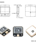 Beitian GPS GNSS Positioning Module Plug And Play With M10050 Chip For Fixed Wing FPV Racing Drones, dimensions and design