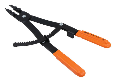 Heavy Duty Internal Retaining Ring Pliers With Spring Lock Ratchet For Tight Snap Ring Jobs, 16 Inch Reach, 3-1/16 To 6-1/4 Inch Ring Size