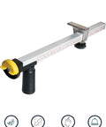 Box Resizer Tool With Safety Blade Cover And Scoring Wheel For Custom Box Size Up To 10 Inches Deep, No Guesswork Reducing Cartons To Exact Dimensions For Ecommerce, Retail And Warehouse Packing, white metal with ruler markings