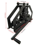Dinenovate Tr-60 Manual Pipe Bender For 1-50 Inch Round Tube, showing sturdy frame with dimensions and lever for hydraulic bending.