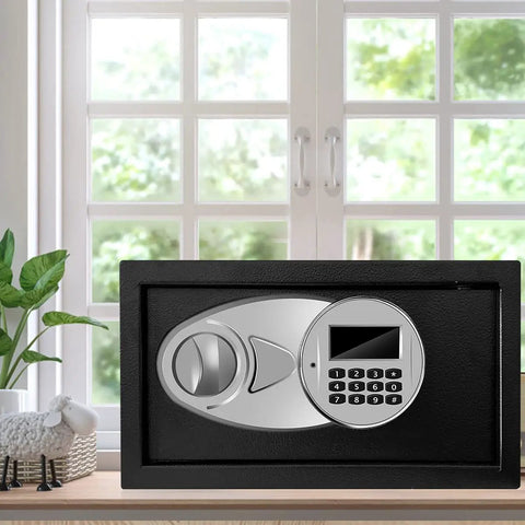Hidden Safe Box With Sensor Light And Digital Lock No Fuss Quick-Access Safe For Home And Office Wall Or Cabinet Mounted 0.4 Cubic Feet discreetly placed by a window