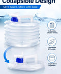 Foldable Water Container With Spigot And Gloves 3L for Camping and Travel, showing collapsible design and spigot