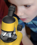 Child using Kids Microscope Kit With LED 40X-1200X Magnification, Dope Science Toy For Home And Classroom, Viewing Specimen