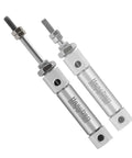 Slim Stainless Steel Air Pneumatic Cylinder CDJ2B 10 By 10 With M5 Port 10mm Bore 10mm Stroke Double Acting Single Rod Compact Linear Actuator For Precise Automation, shown angled