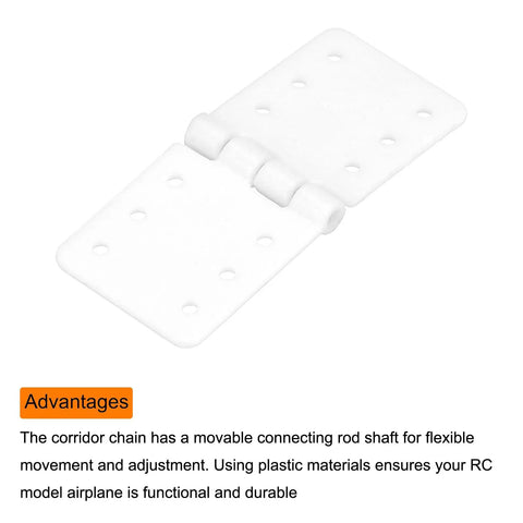 Hinges 0.9 Inch By 0.5 Inch Adjustable For Model Airplane Wings Remote Control Aircraft Parts Square Plastic Set Of 50 Pieces