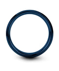 Slick Cartesian Grid Design Dope Blue Plated Tungsten Carbide Wedding Ring Size 8.5, showcasing a sleek blue finish and smooth edges.