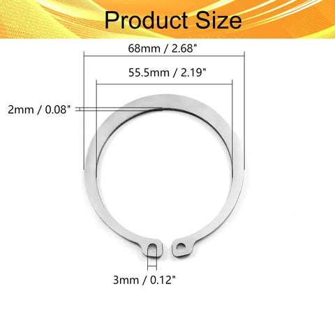 Top Shelf 304 Stainless Steel Snap Rings For Shafts, Heavy Duty Internal Retaining Circlips With Precision C Clip Design, Rust Resistant Shaft Holders Pack Of Ten