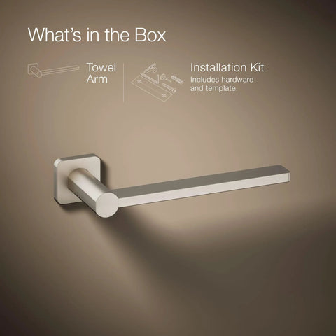 Parallel Towel Arm For Modern Bathrooms, Sleek Square And Circle Design, Durable Wall Mounted Towel Holder, Easy Install.