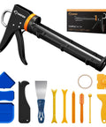 Dripless Caulking Gun Kit With An 11 In 1 Tool Set Pro Grade Manual Sealant Gun And Silicone Finishing Tools