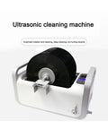 Heavy Duty Ultrasonic Cleaner With 410W Power And 7.5L Tank Crushes Grime Off Vinyl Records And Phonograph Discs Leaving A Slick Shine On Audio Setup Every Time You Fire It Includes Ten Premium Cleaning Sheets For Fast Refreshes That Hit Different - Ultrasonic cleaning machine with rotating vinyl records.