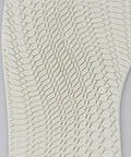 Close-up of textured surface of cushioned white sole from DIY Rubber Sole Replacement Kit For Shoes, Easy Install With Low Arch Comfort