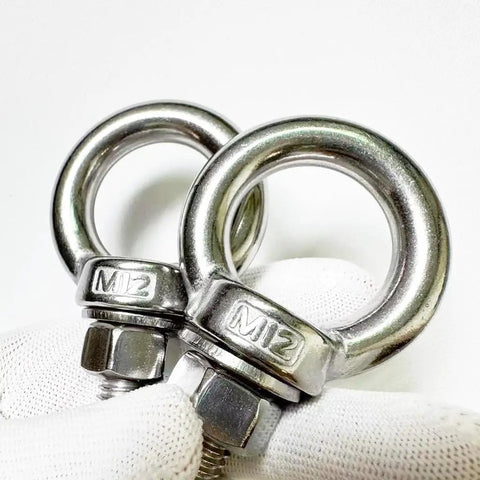 Heavy Duty Built To Last 304 Stainless Steel Shoulder Eye Bolts With Lifting Ring Set Of 2 M12 Eye Bolts 50mm Thread Length