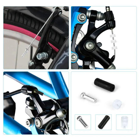 Premium Bike Shift Cable Kit For Mountain And Road Bikes Corrosion Resistant 12 Wire Cable Kit With O Rings End Ferrules And End Caps Easy Install Pro Grade Shifting Built For A Smooth No Fuss Ride, focusing on brake components and installation details.