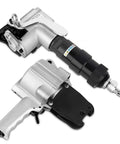 Boss Tier Pneumatic Steel Strapping Machine Heavy Duty Industrial Banding Tool Auto Tensioner And Cutter Sealer close up view with air connector.