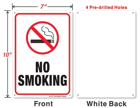 No Smoking Sign 3 Pack Heavy Duty Metal Aluminum Reflective Signs 10 By 7 Inches.040 Aluminum Rust Free UV Printed Graphics