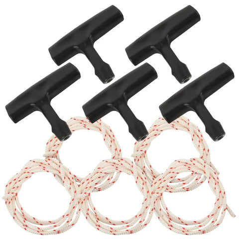 Set of four 39-inch garage door pull ropes with ergonomic black handles for emergency release and attic ladder access