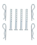 Set Of Four Clevis Pins With R Clips One Quarter Inch Diameter By Two And One Half Inch Length Rust Resistant Coated Heavy Duty Hardware