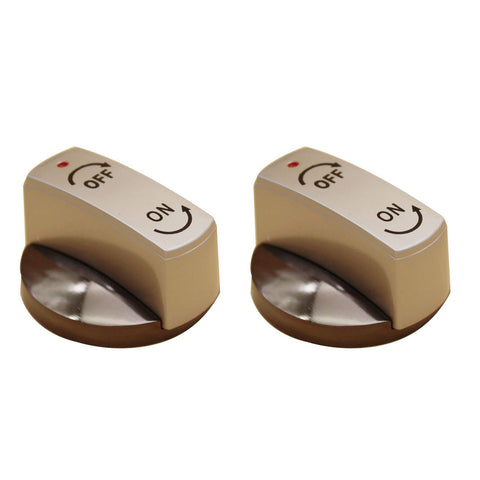 Pair of Zinc Alloy Chrome Plated Valve Knobs for Patio Heater and Fire Pit 8mm Stem 1.57 Inch Knob Diameter 0.98 Inch Shaft
