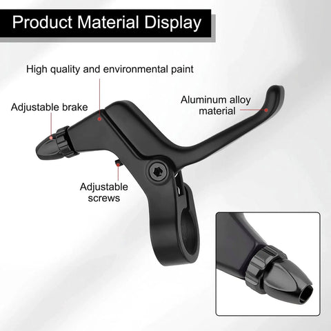 Two Pieces Two Finger Bicycle Brake Levers For Mechanical And Linear Pull Brakes Aluminum Alloy Adjustable V Brake Levers