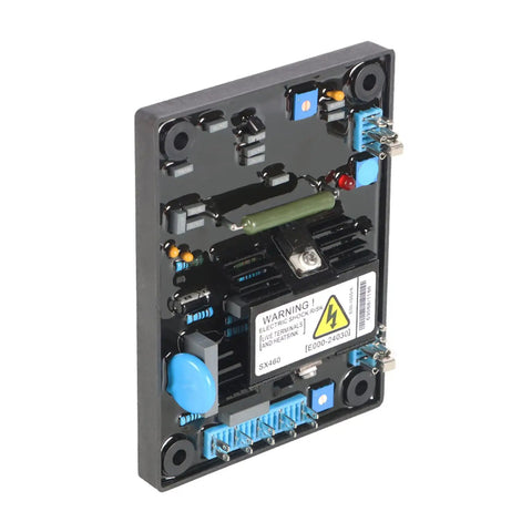 SX460 Automatic Voltage Regulator Replacement For Generators AVR, panel-size 135x100x12 mm, angled view