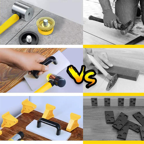 Laminate And Vinyl Flooring Tools Kit With Tapping Block And Handle 2 In 1 Spacers Heavy Duty Pull Bar And Reinforced Double Faced Mallet