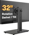 Free Standing Monitor Stand With VESA Mount For 13 To 32 Inch Screens, Height Adjustable Desk Riser With Swivel Tilt Rotation