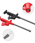 Close-up of red and black probes from Plug-And-Play Pro Grade Silicone Multimeter Test Leads Kit With Replaceable Probes.